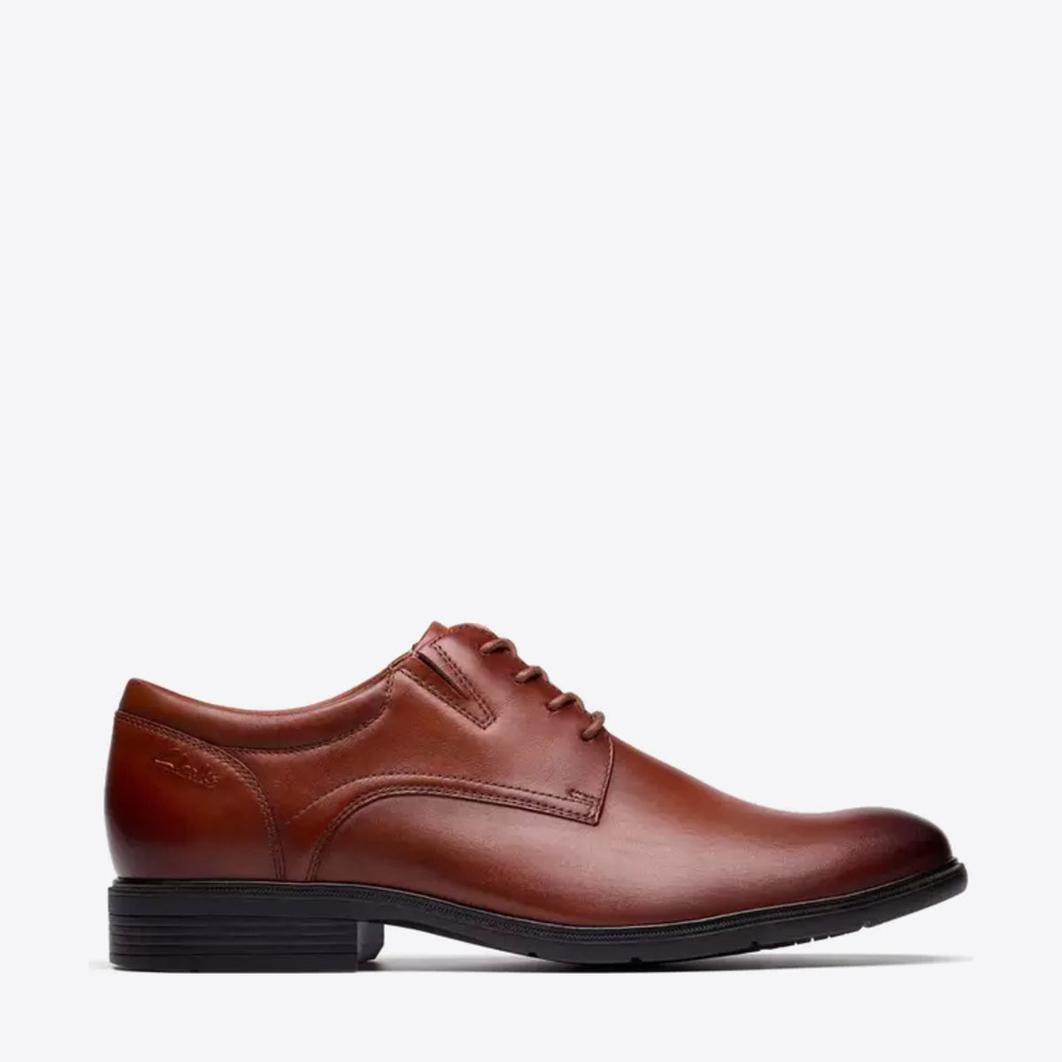 CLARKS Mens Steadwell Lace Dark Tan Leather - Image 0