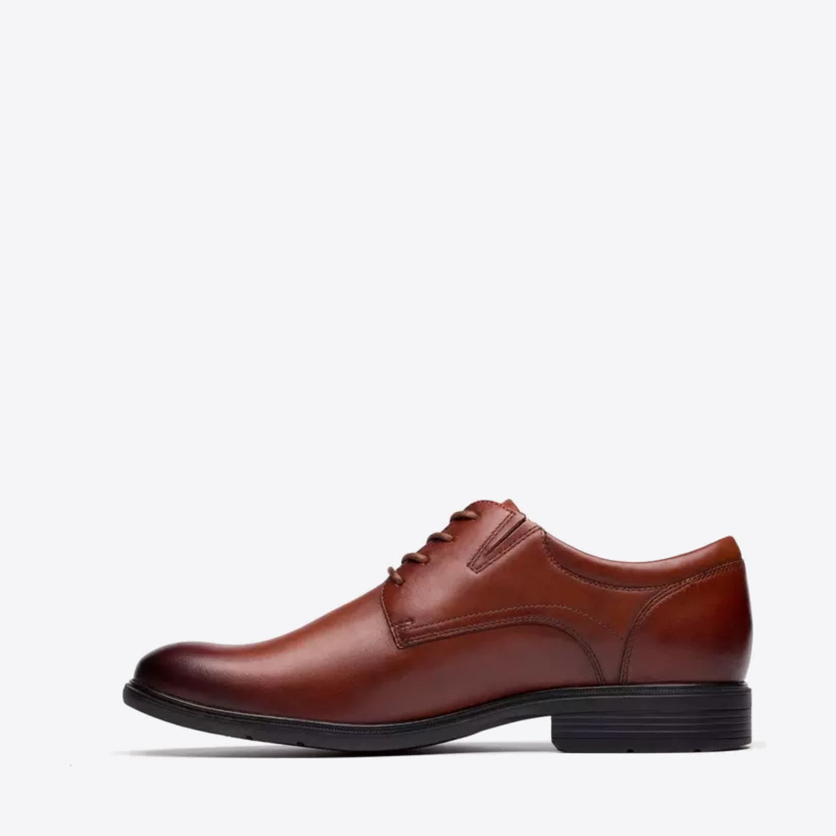 CLARKS Mens Steadwell Lace Dark Tan Leather - Image 0