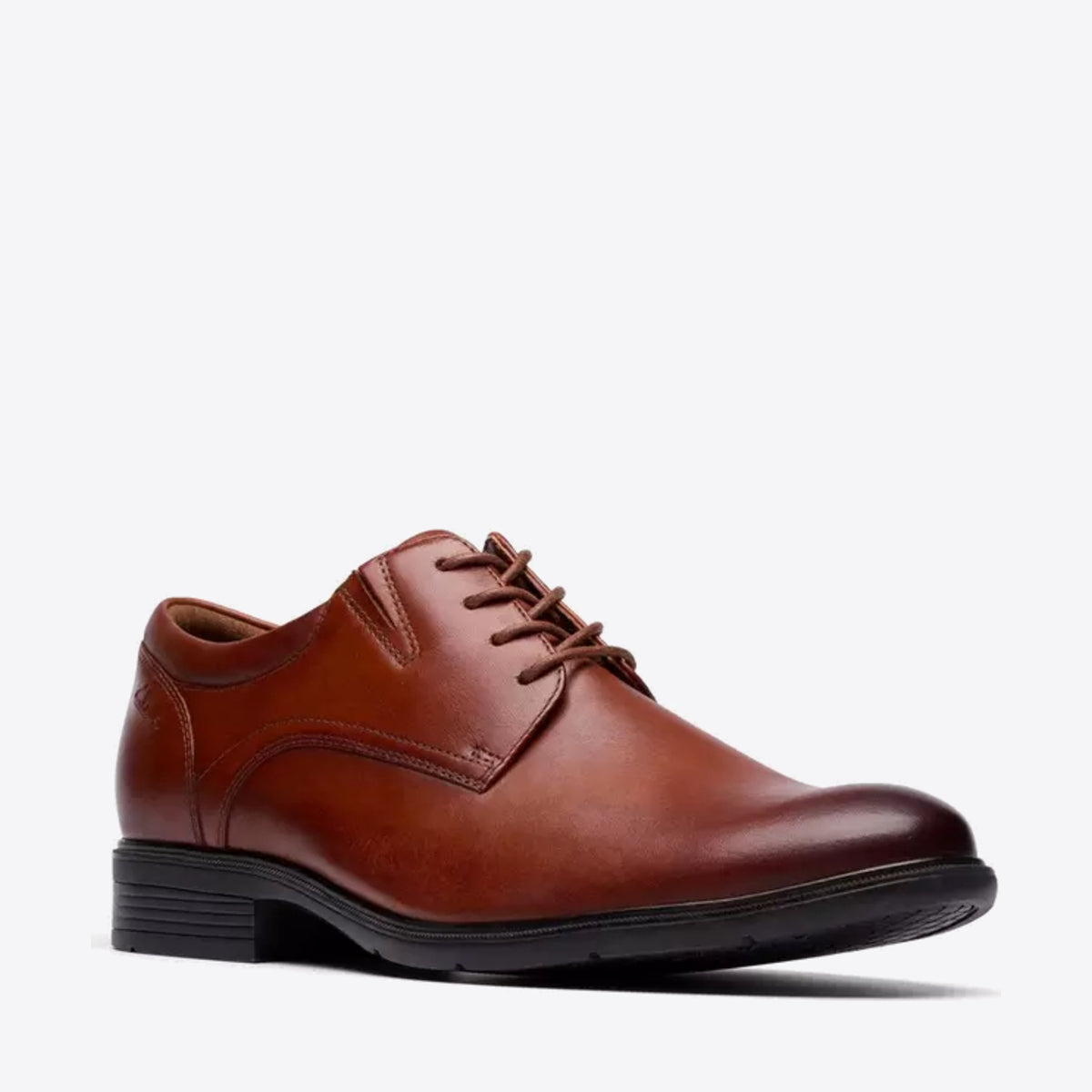 CLARKS Mens Steadwell Lace Dark Tan Leather - Image 0