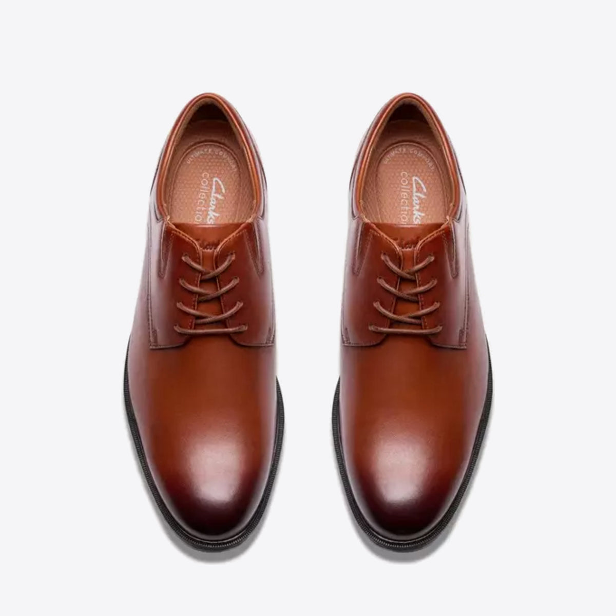CLARKS Mens Steadwell Lace Dark Tan Leather - Image 0