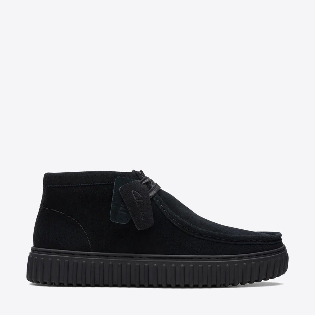 CLARKS Mens Torhill Hi Black Suede - Image 1