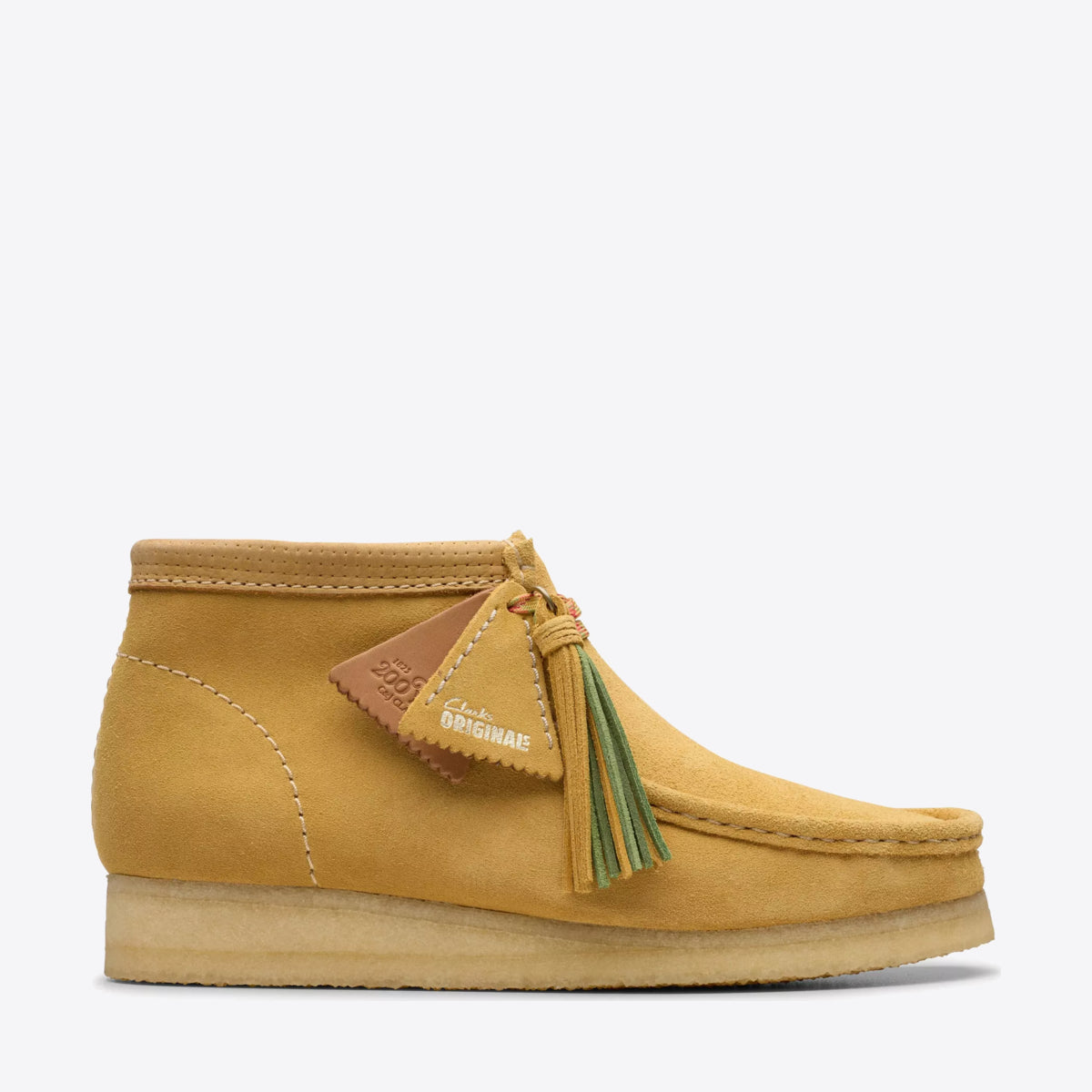 CLARKS Mens Wallabee Boot Suede Golden Tan Suede - Image 1