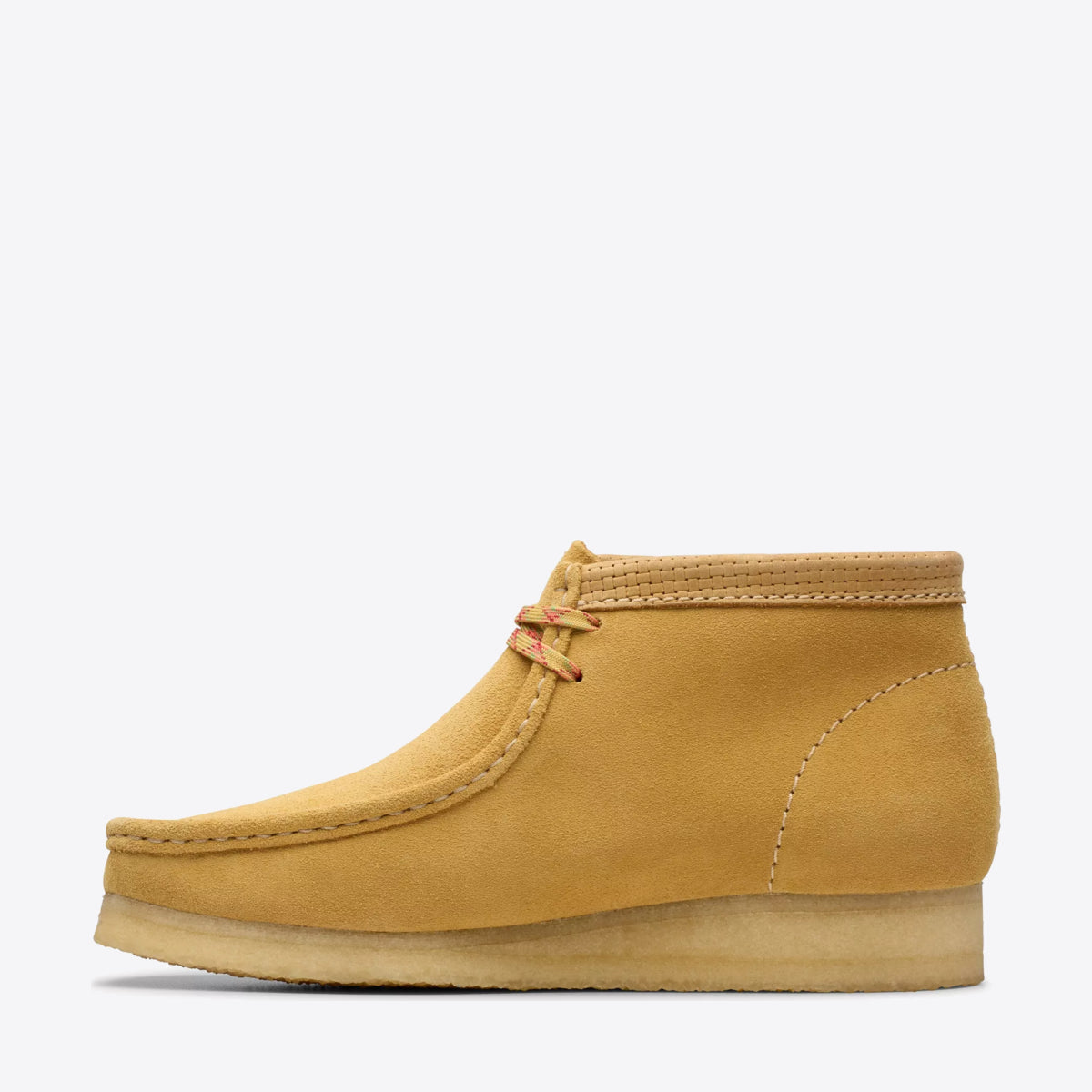 CLARKS Mens Wallabee Boot Suede Golden Tan Suede - Image 2