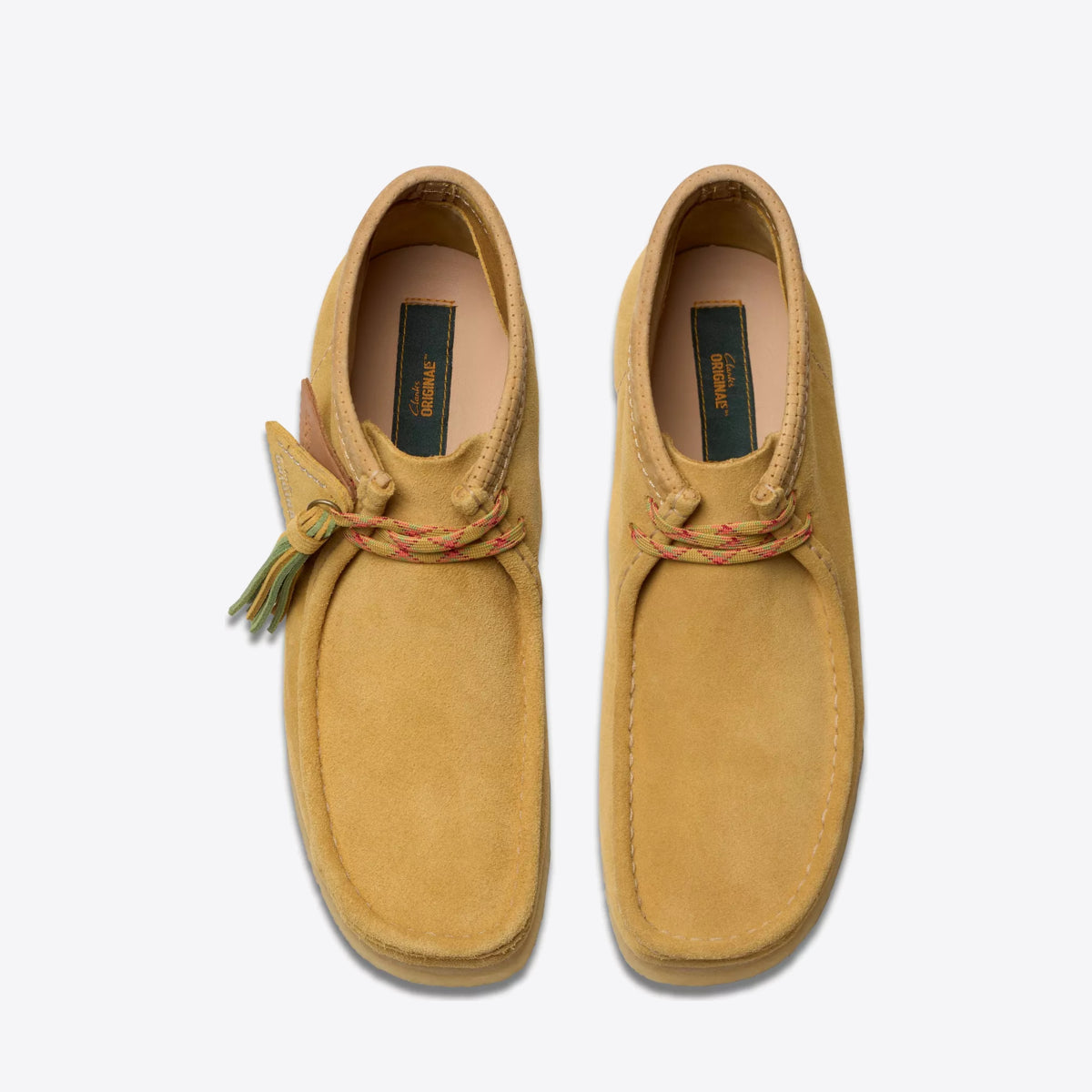 CLARKS Mens Wallabee Boot Suede Golden Tan Suede - Image 6