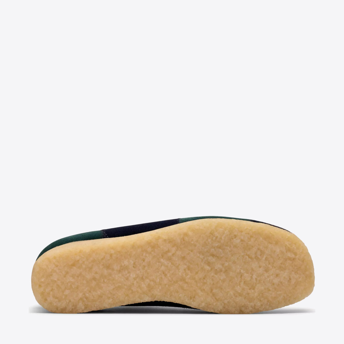 CLARKS Mens Wallabee Shoe Suede Blue/Green Stripe - Image 0