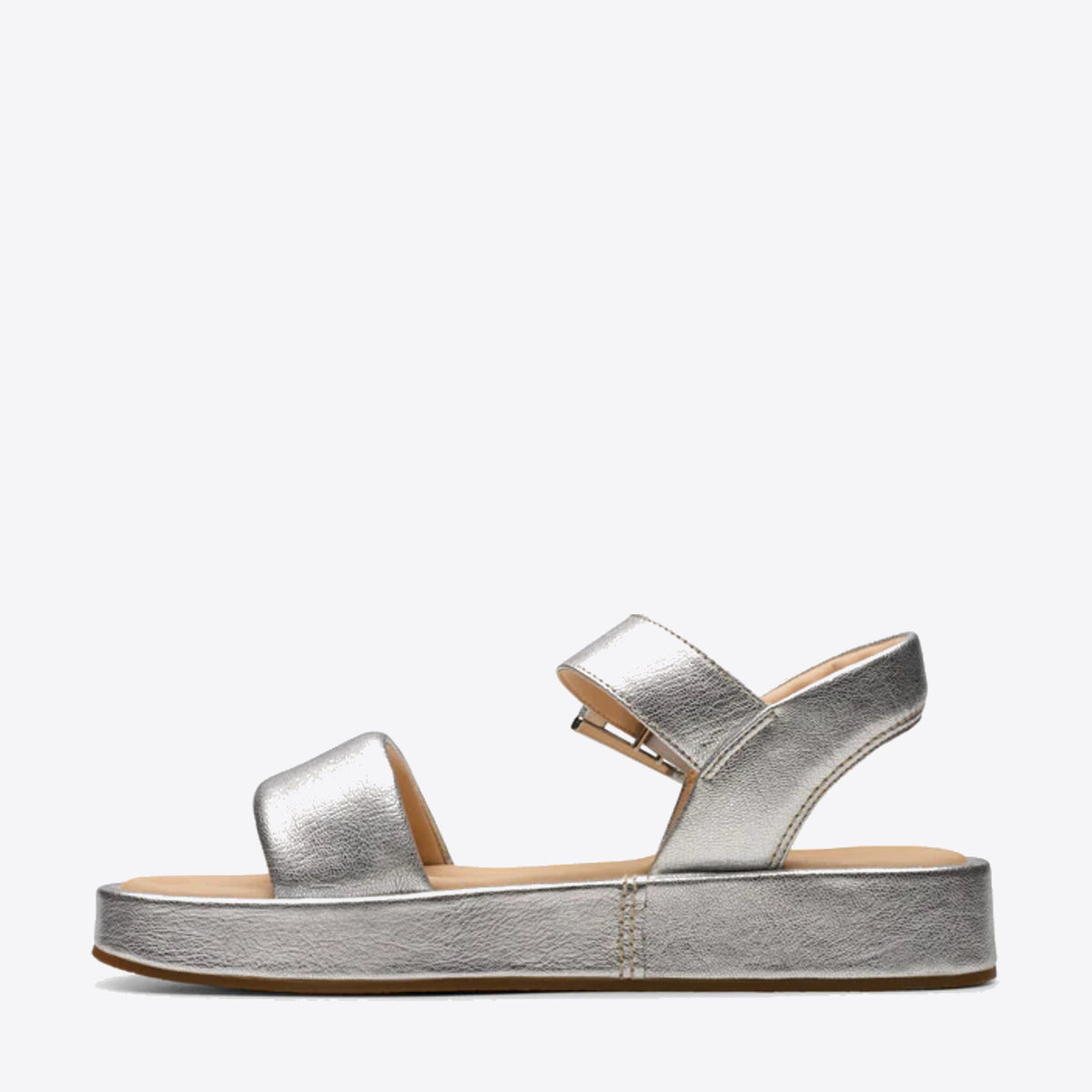 CLARKS Womens Alda Strap Silver Leather - Image 2