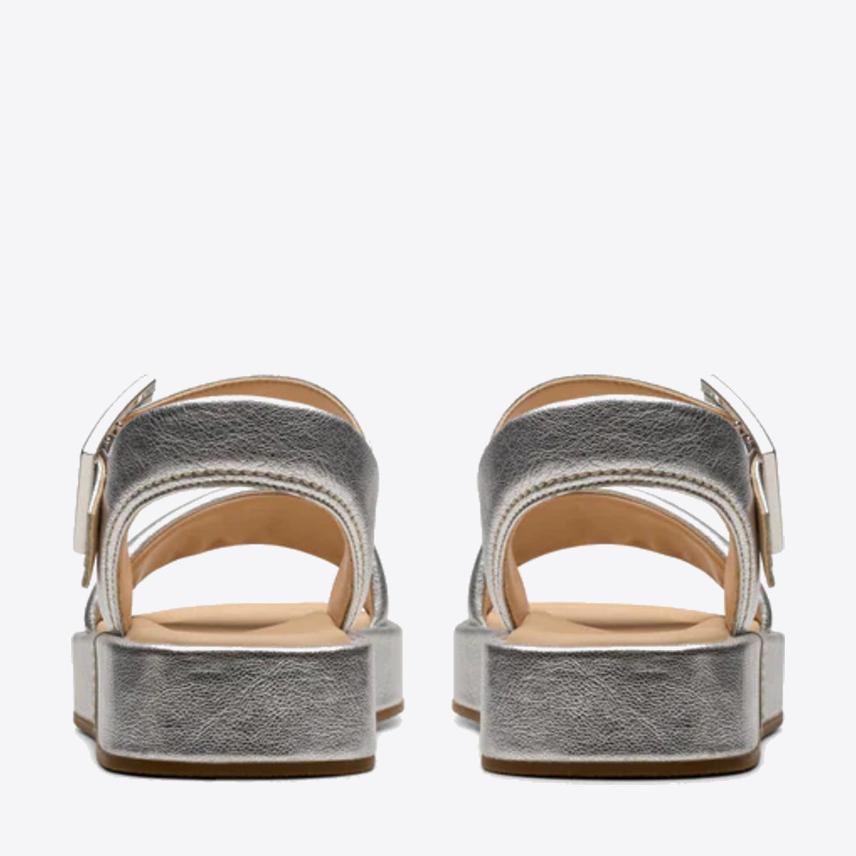 CLARKS Womens Alda Strap Silver Leather - Image 5