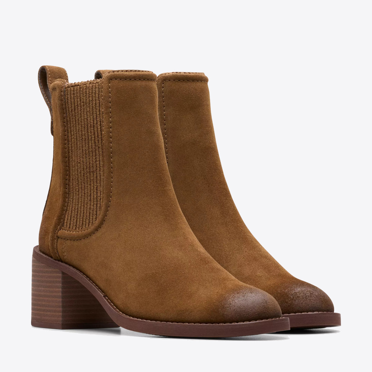 CLARKS Womens Chamberly Top Walnut Suede - Image 4