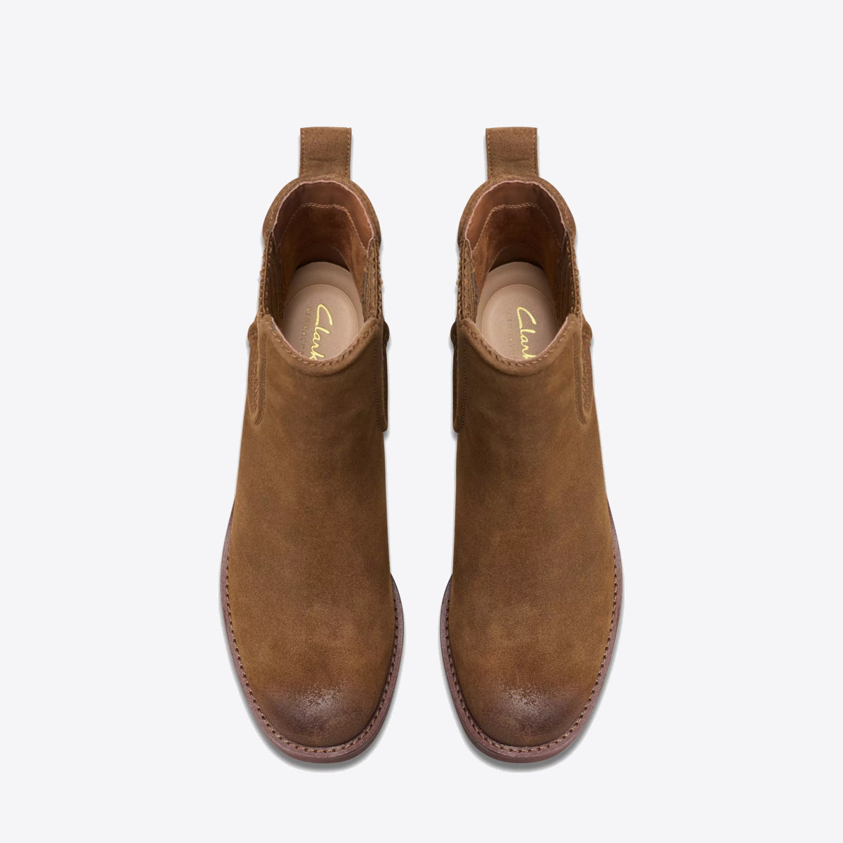 CLARKS Womens Chamberly Top Walnut Suede - Image 6