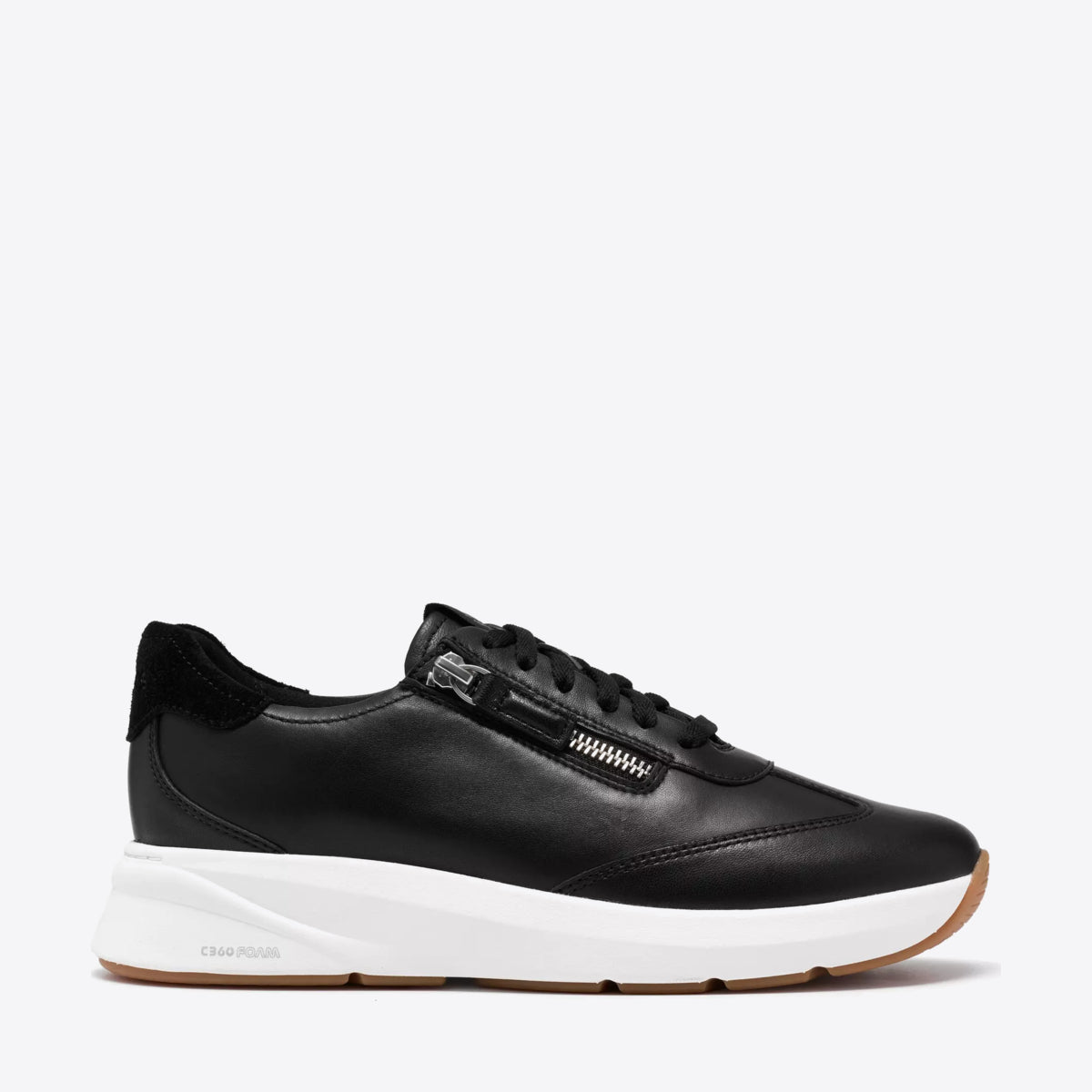 CLARKS Womens Code R Run Black Leather - Image 0