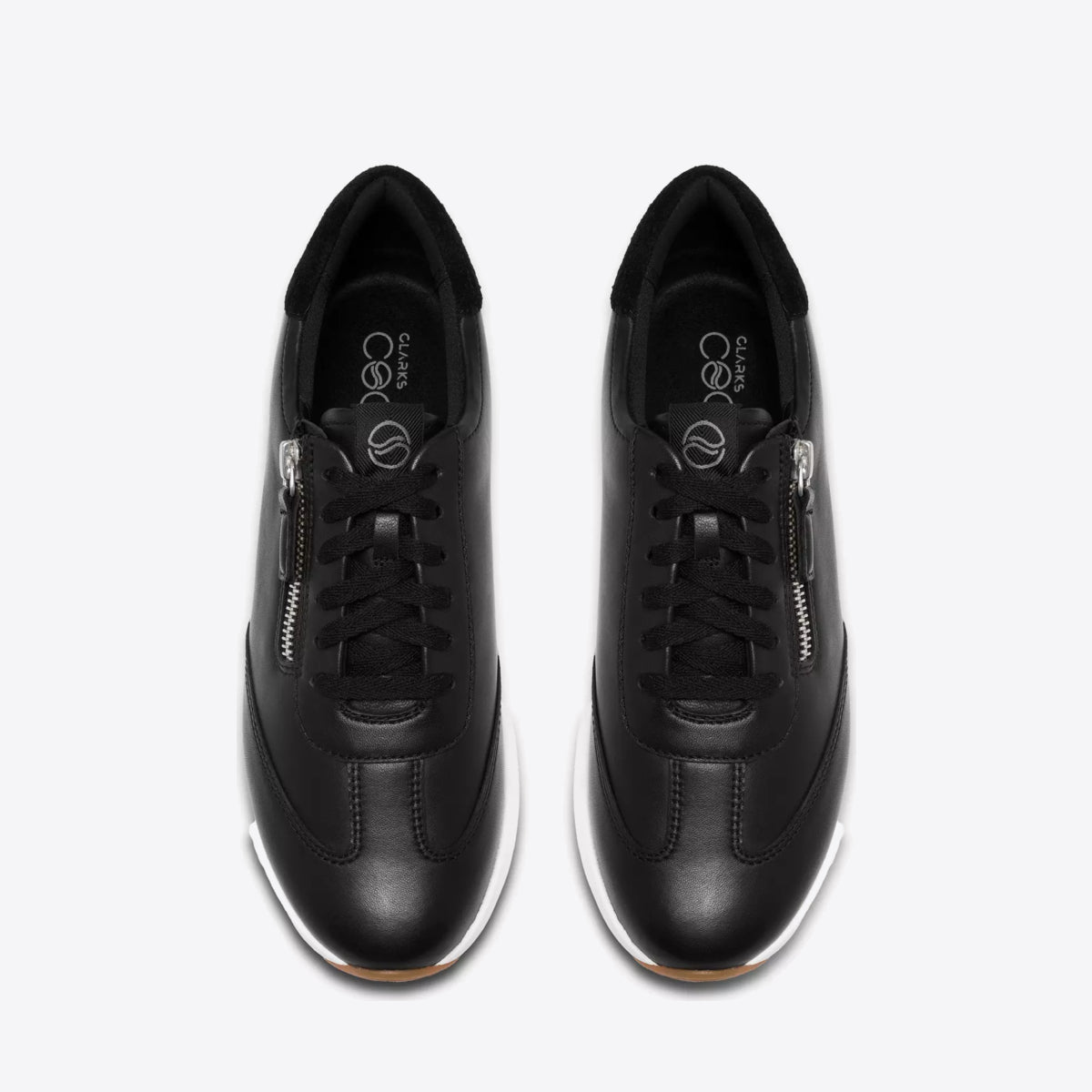 CLARKS Womens Code R Run Black Leather - Image 0