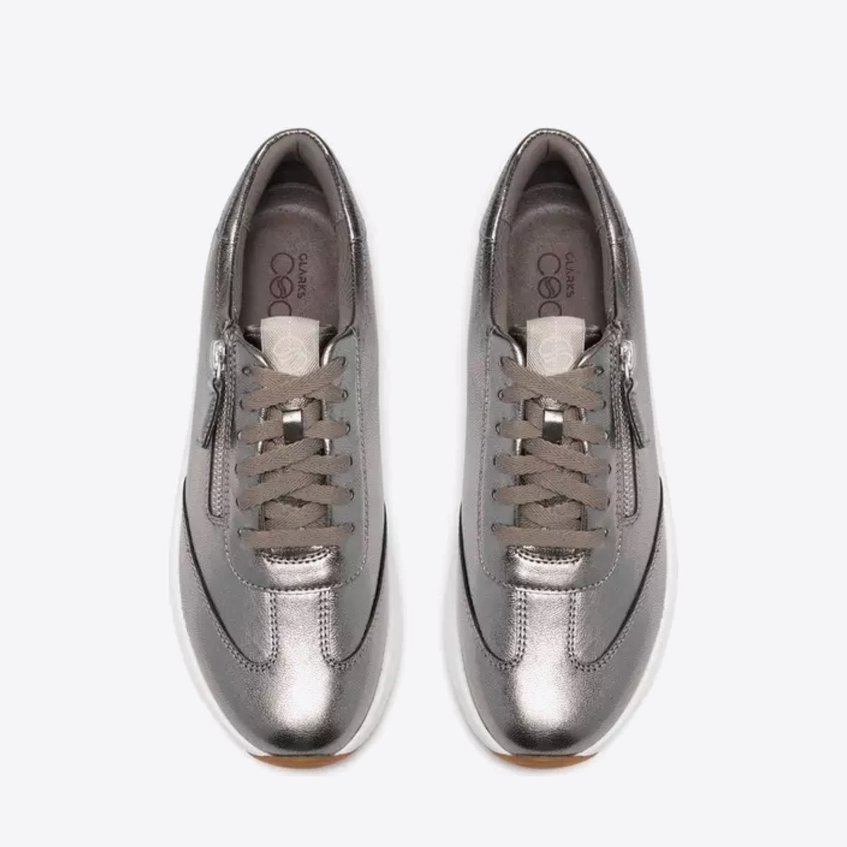 CLARKS Womens Code R Run Pewter Metallic - Image 0