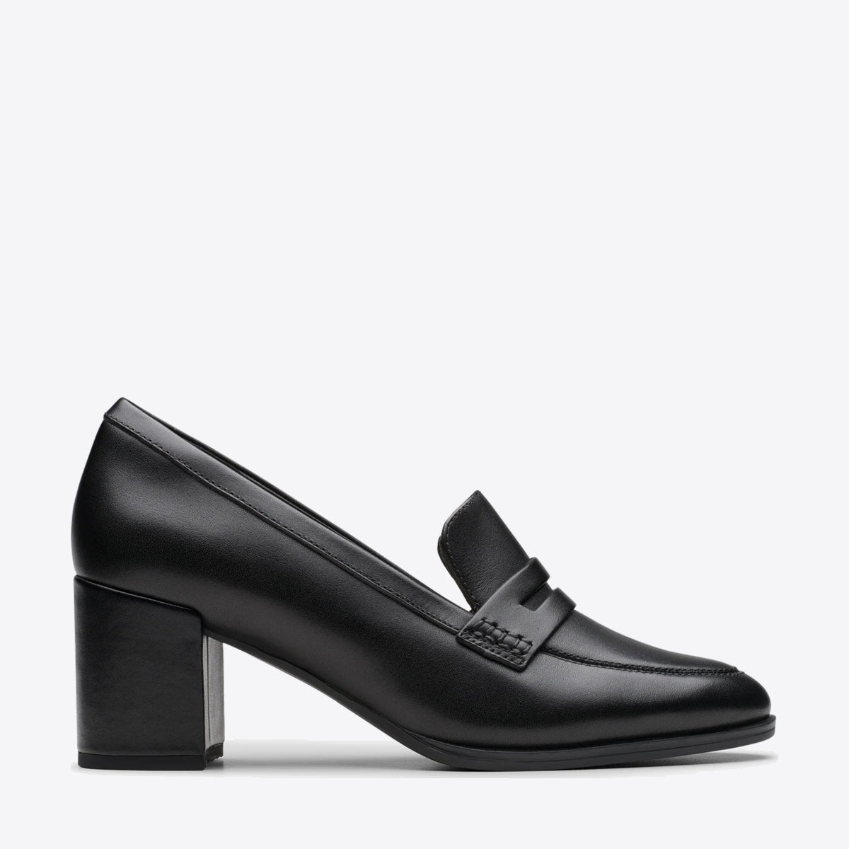 CLARKS Womens Freva 55 Edge Black Leather - Image 1