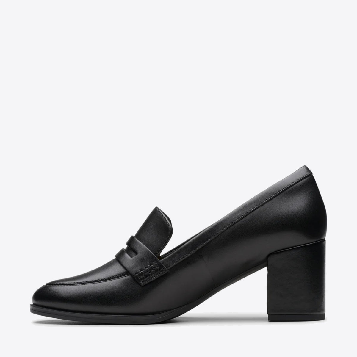 CLARKS Womens Freva 55 Edge Black Leather - Image 2