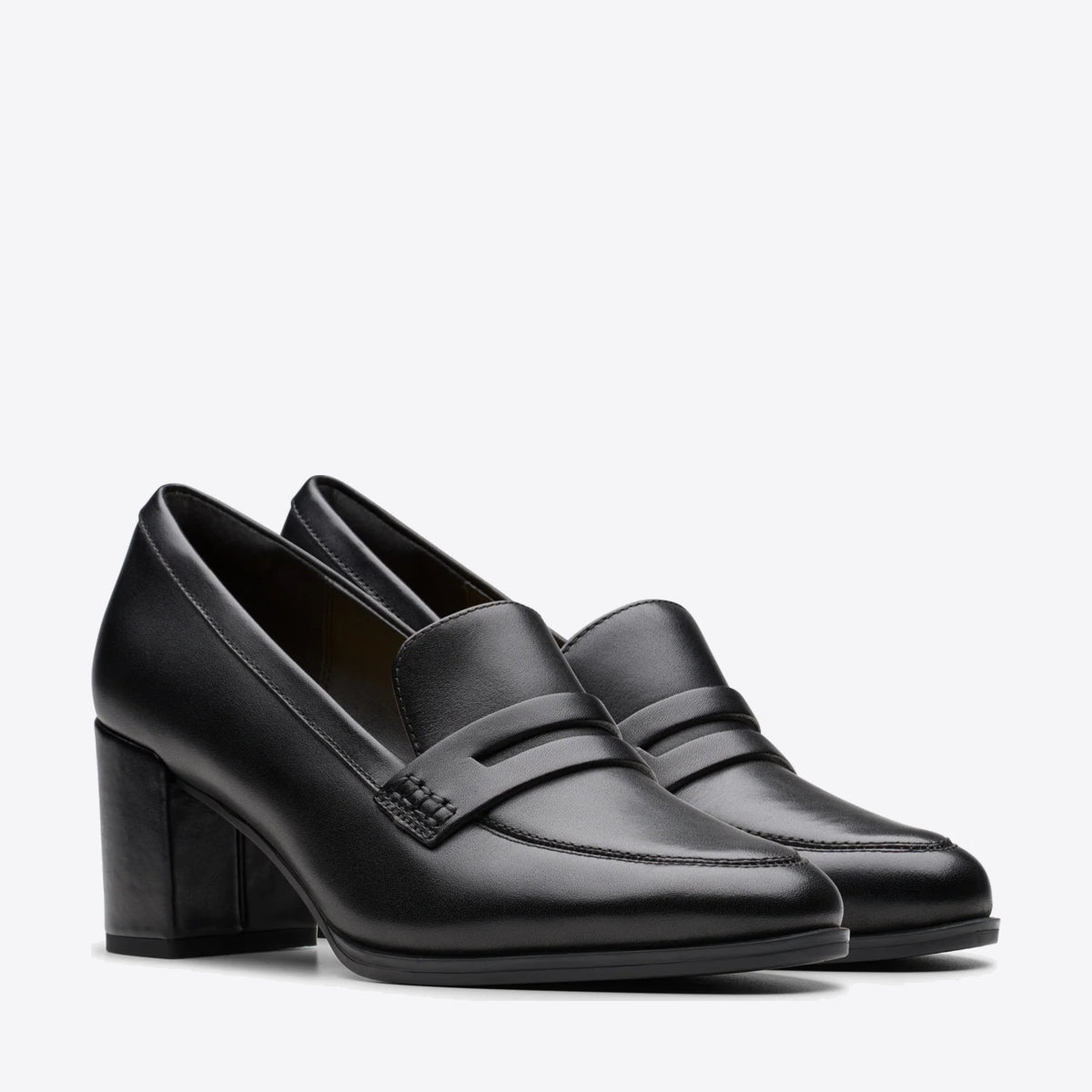 CLARKS Womens Freva 55 Edge Black Leather - Image 4