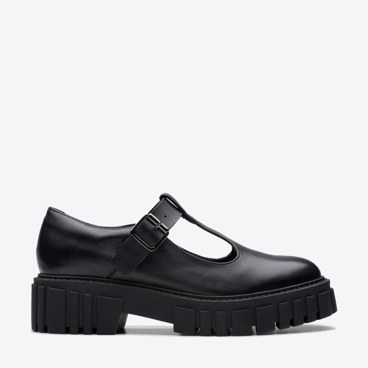 CLARKS Womens Page Bar Black Leather - Image 1