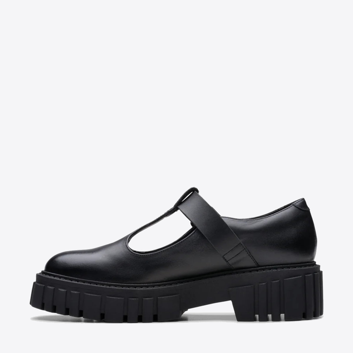 CLARKS Womens Page Bar Black Leather - Image 2