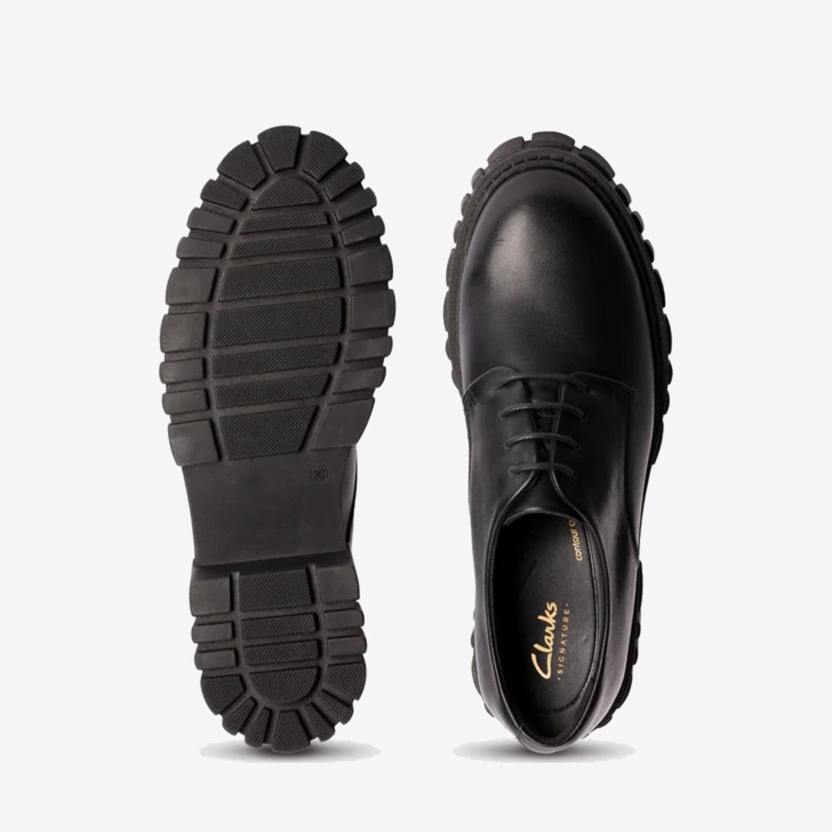 CLARKS Womens Page Walk Black Leather - Image 7
