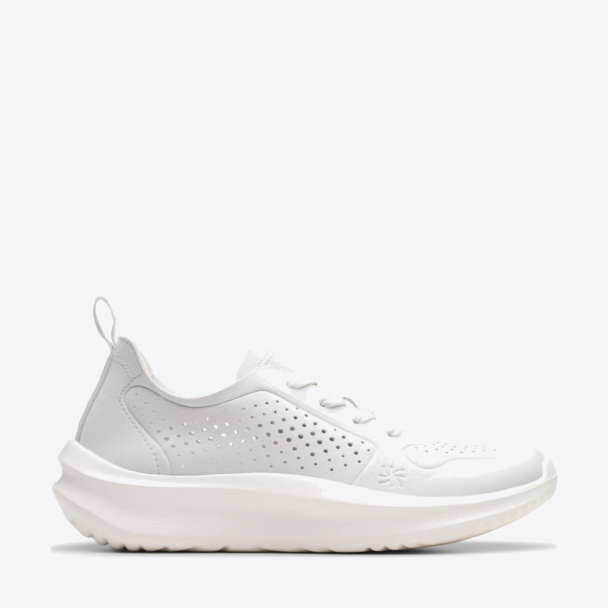 CLARKS Womens Solevana Tie Off White - Image 1