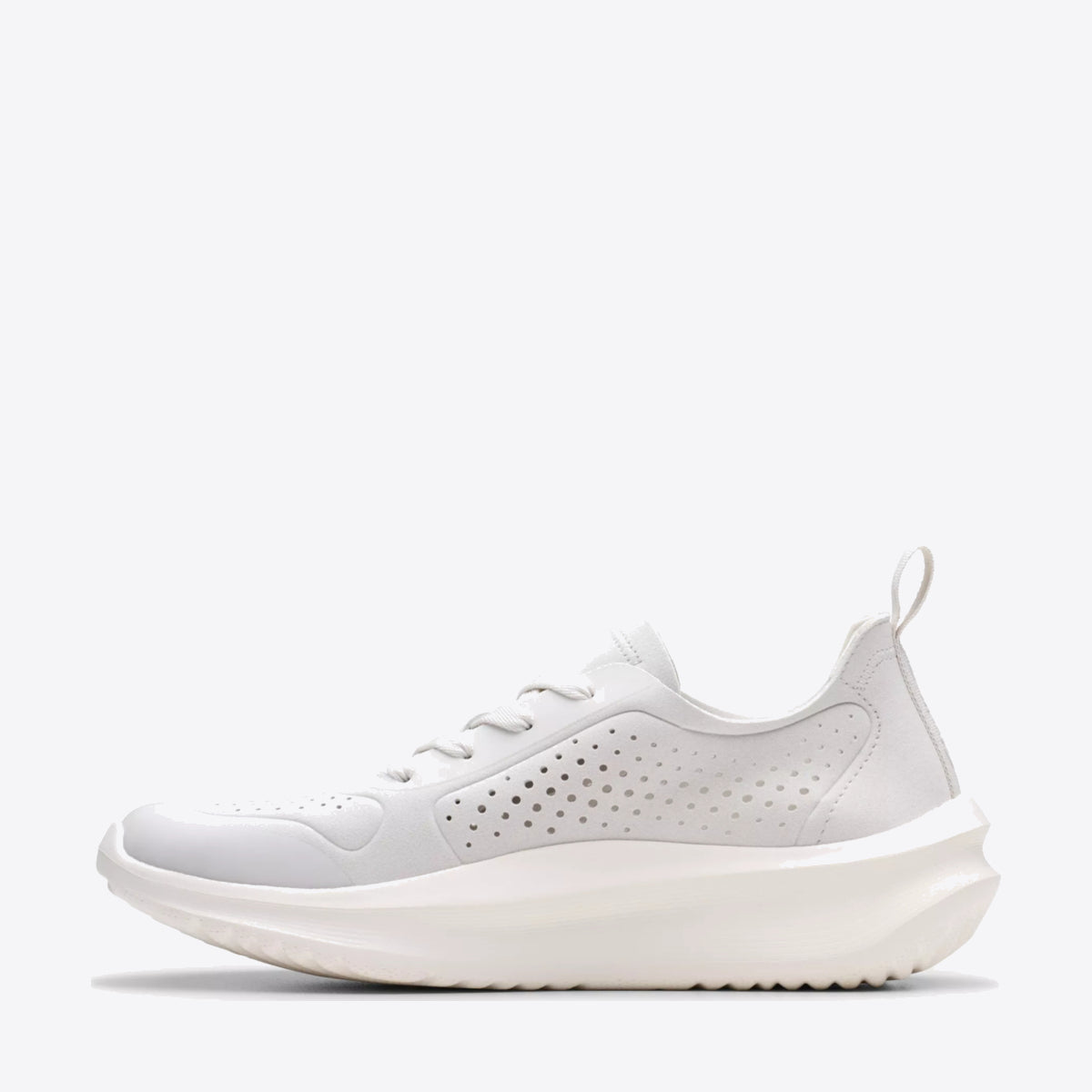 CLARKS Womens Solevana Tie Off White - Image 2