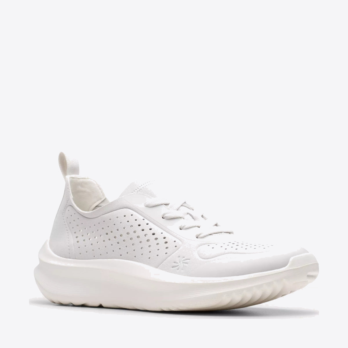 CLARKS Womens Solevana Tie Off White - Image 4