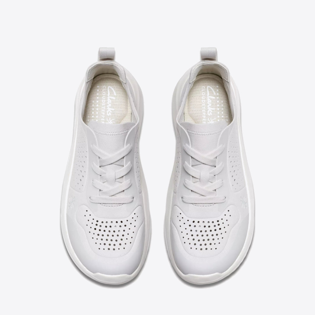 CLARKS Womens Solevana Tie Off White - Image 6