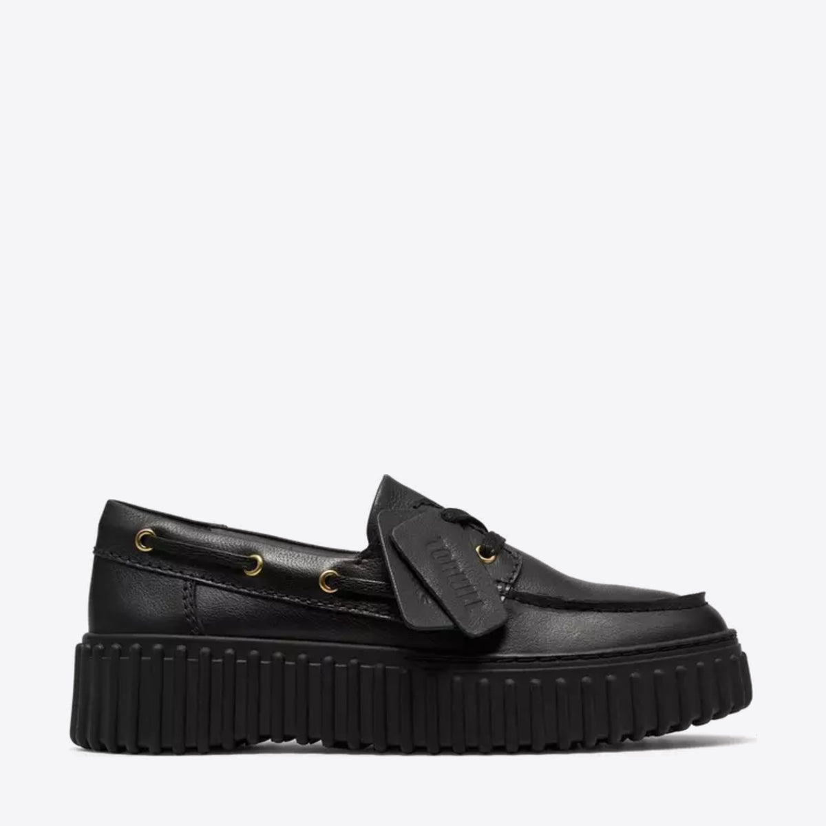 CLARKS Womens Torhill Boat Black Leather - Image 0