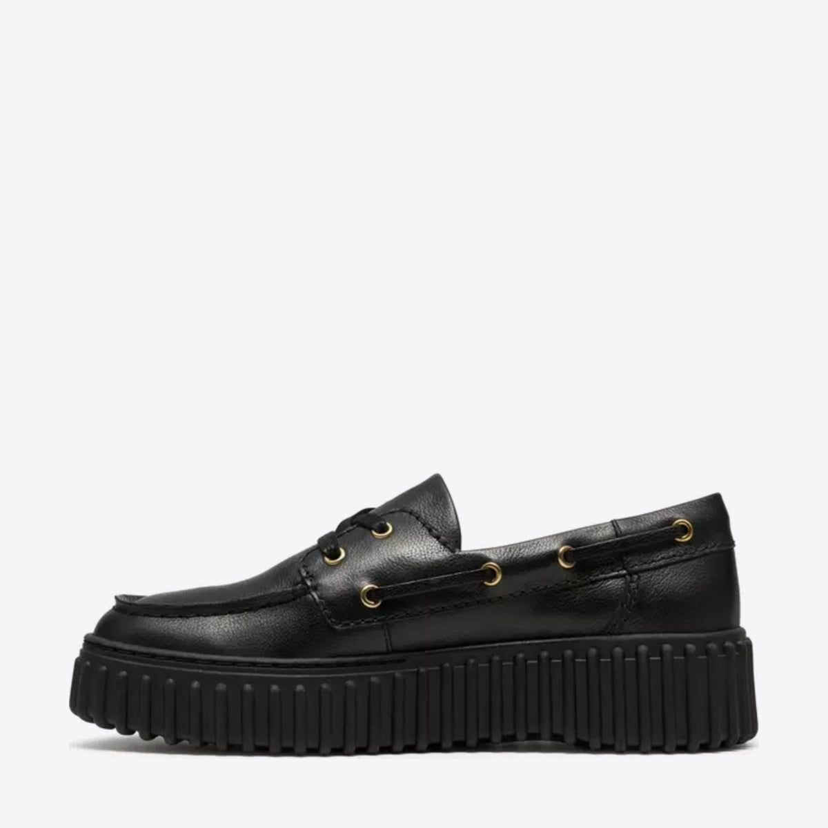 CLARKS Womens Torhill Boat Black Leather - Image 0