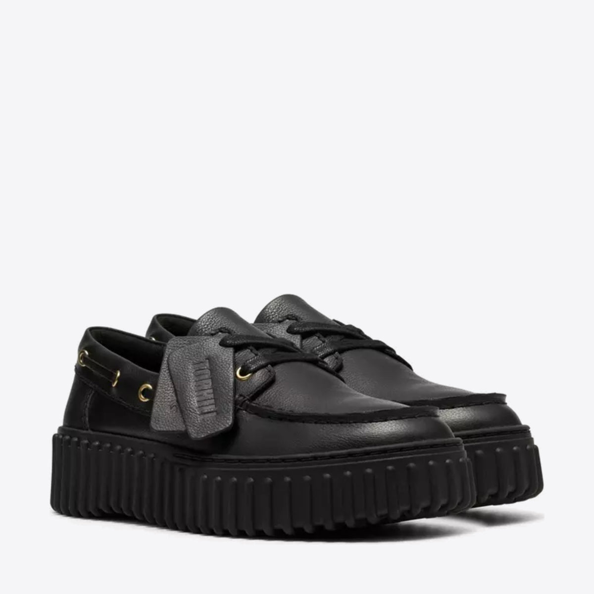 CLARKS Womens Torhill Boat Black Leather - Image 0