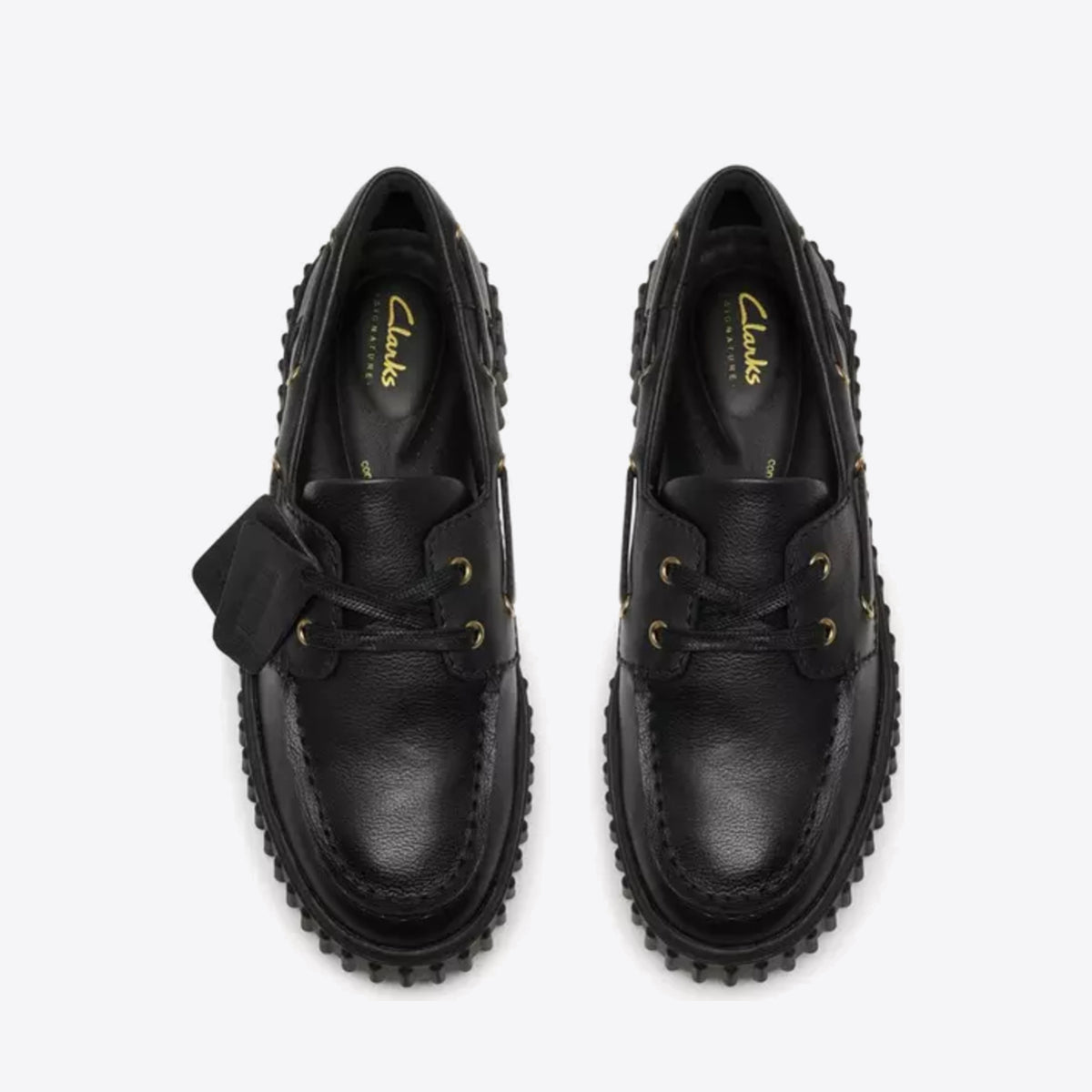 CLARKS Womens Torhill Boat Black Leather - Image 0