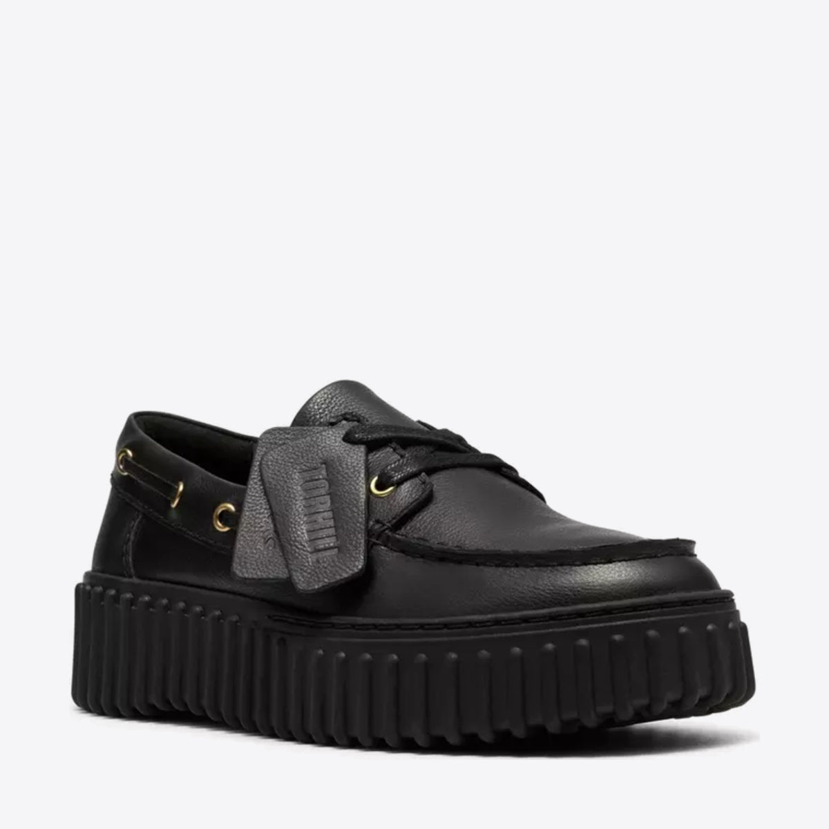 CLARKS Womens Torhill Boat Black Leather - Image 0