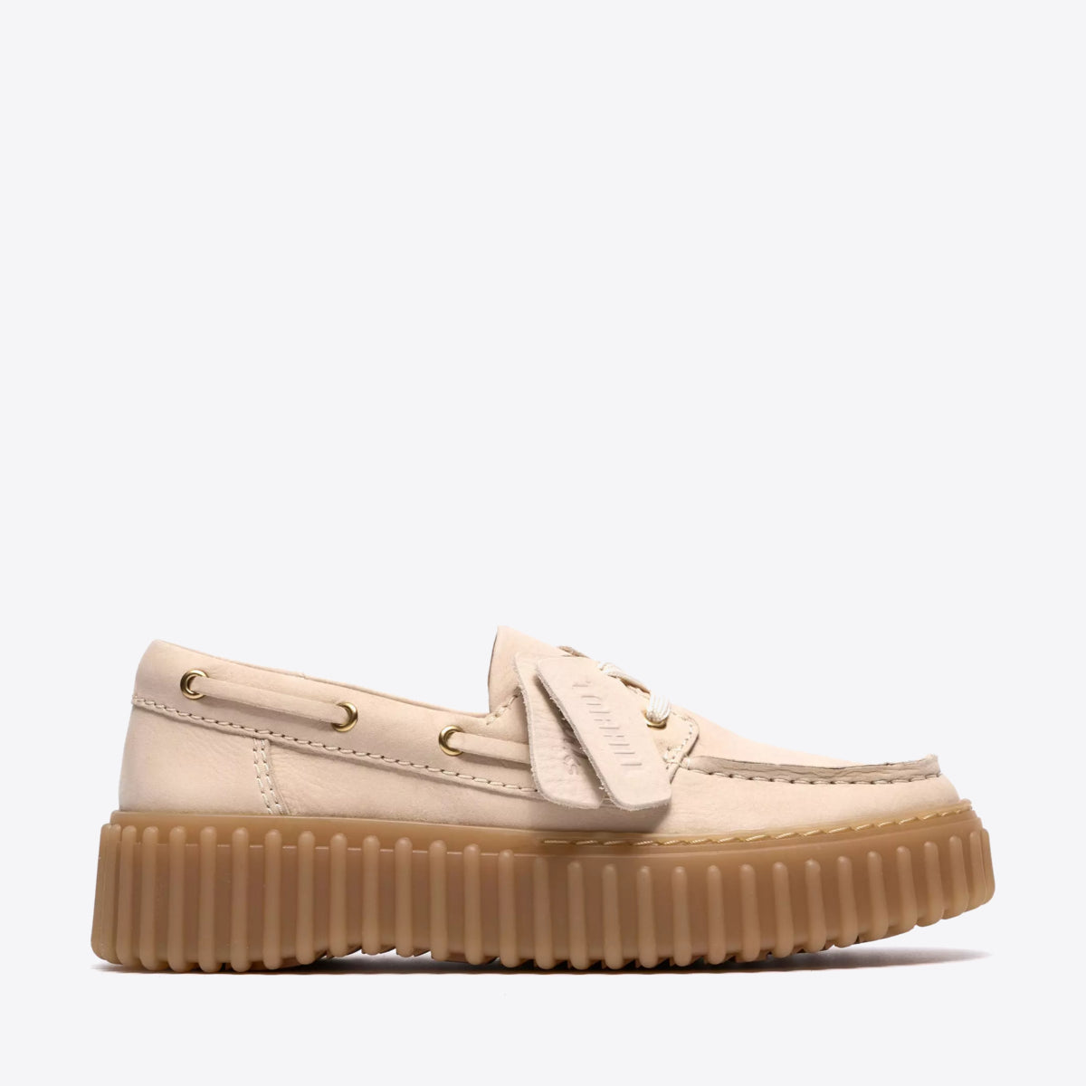 CLARKS Womens Torhill Boat Cream Nubuck - Image 0