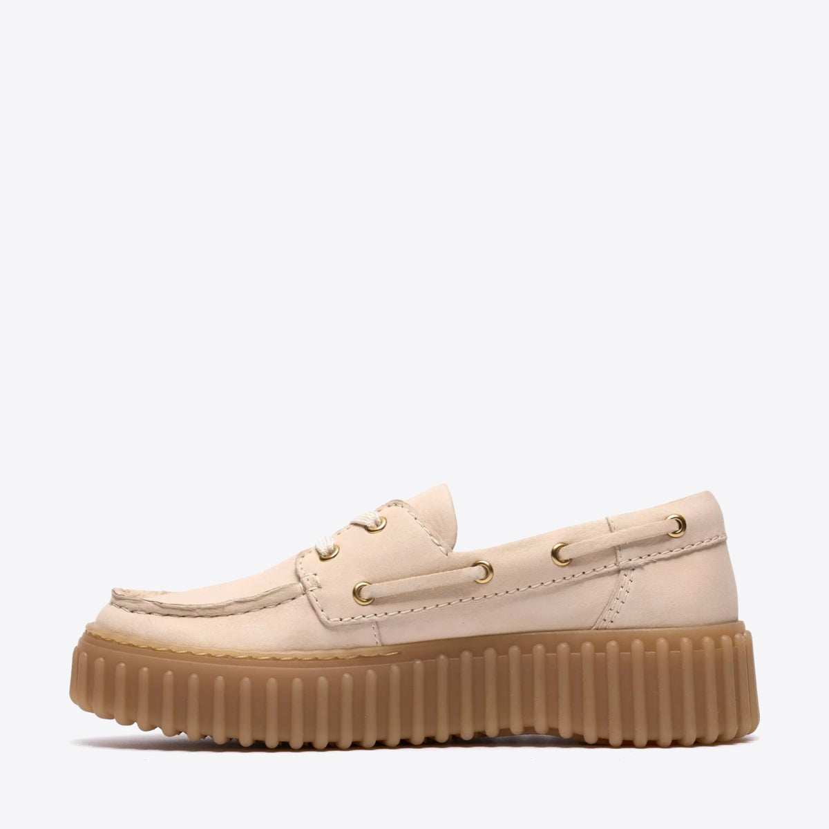 CLARKS Womens Torhill Boat Cream Nubuck - Image 0