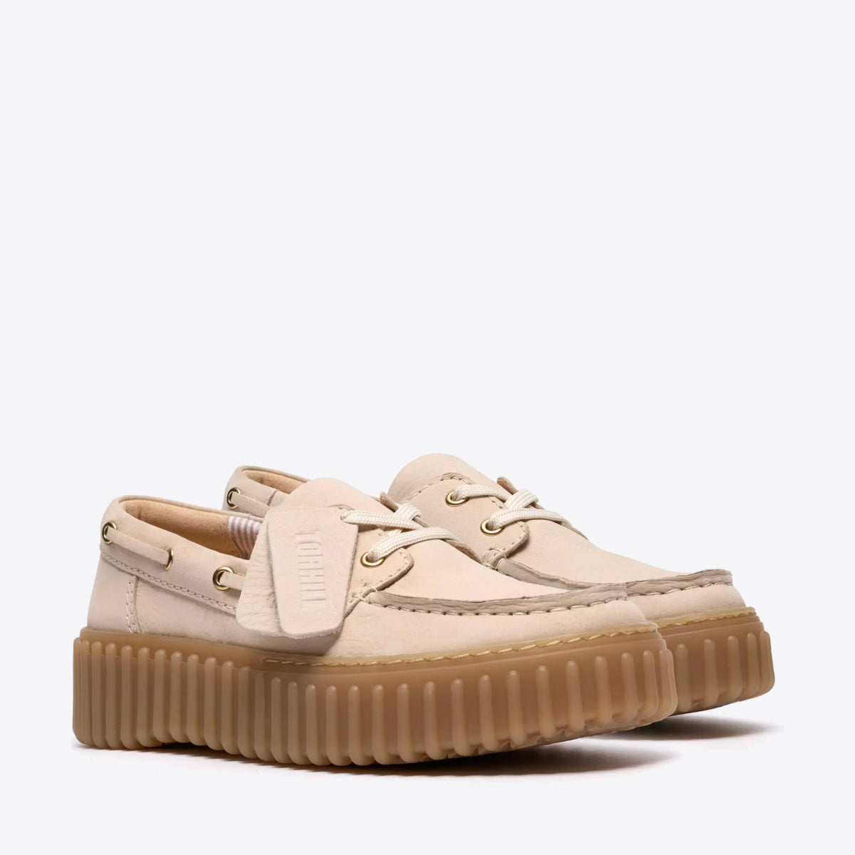 CLARKS Womens Torhill Boat Cream Nubuck - Image 0