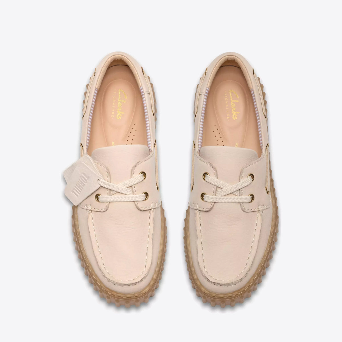 CLARKS Womens Torhill Boat Cream Nubuck - Image 0