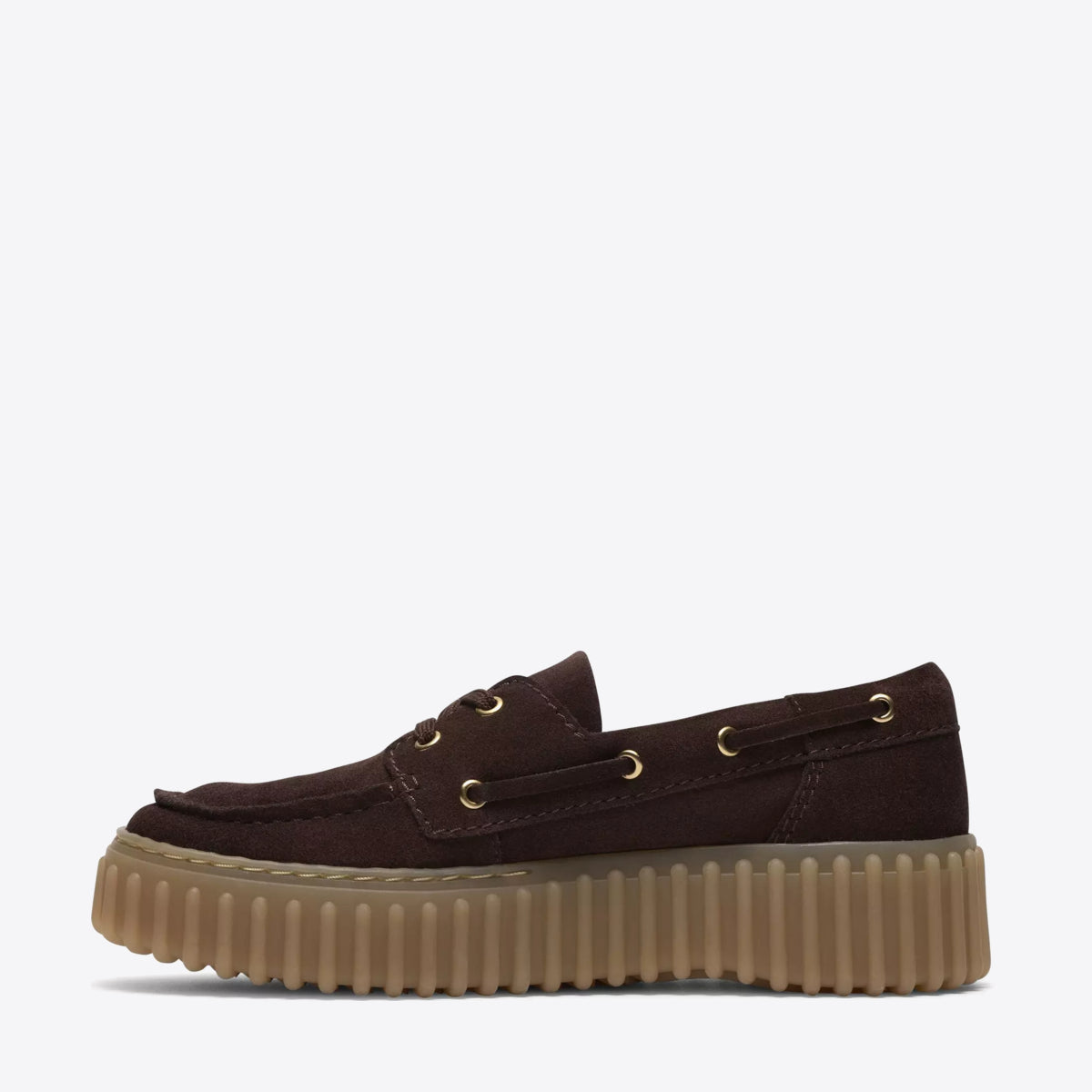 CLARKS Womens Torhill Boat Dark Brown Suede - Image 0