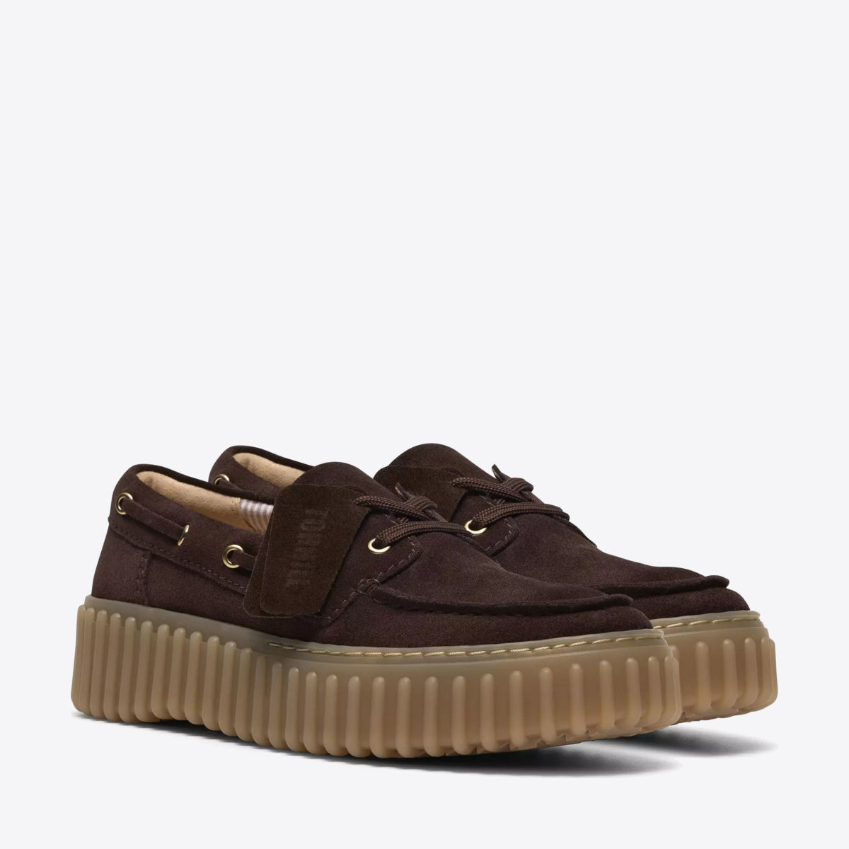 CLARKS Womens Torhill Boat Dark Brown Suede - Image 0