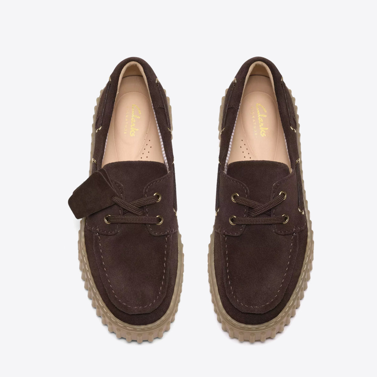 CLARKS Womens Torhill Boat Dark Brown Suede - Image 0