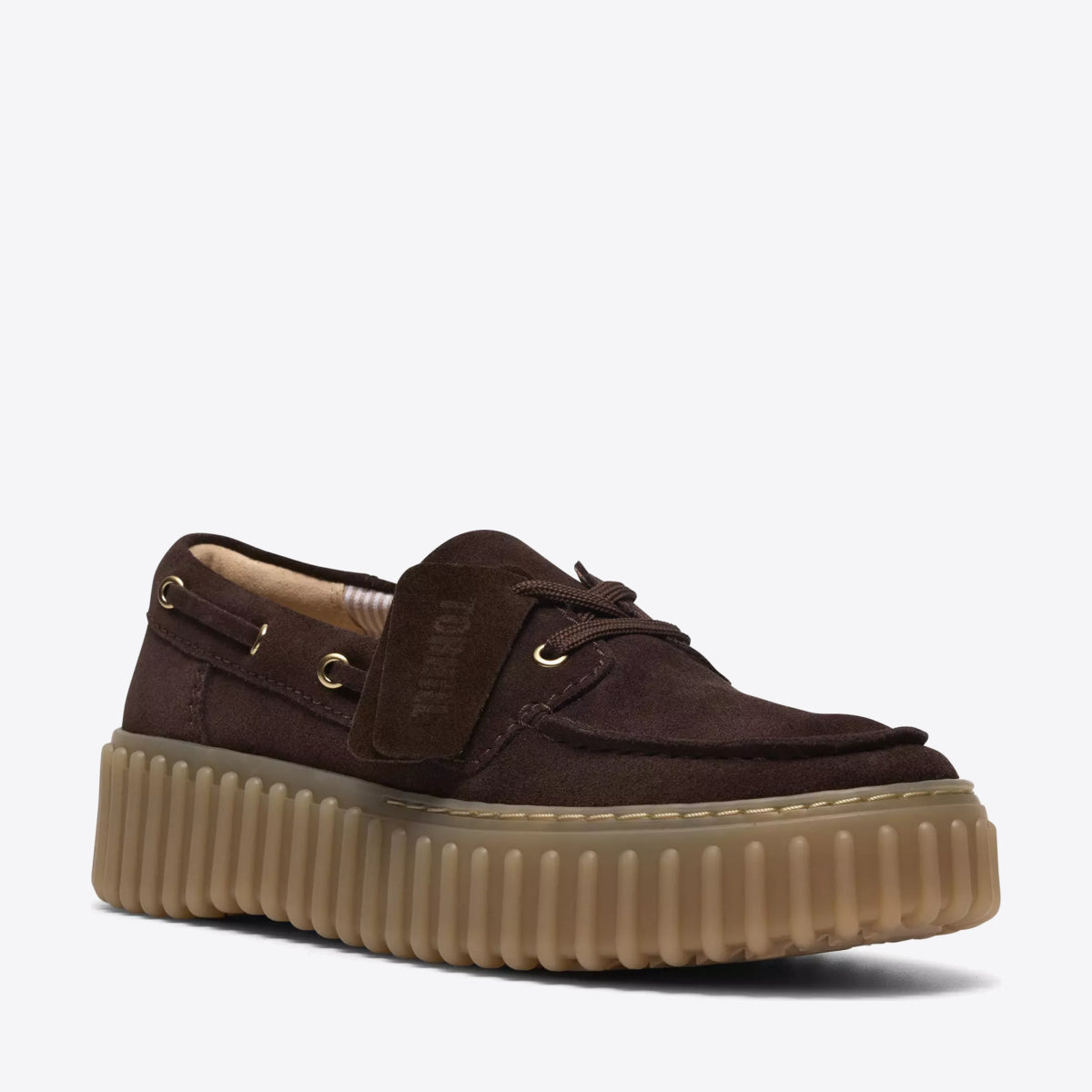 CLARKS Womens Torhill Boat Dark Brown Suede - Image 0