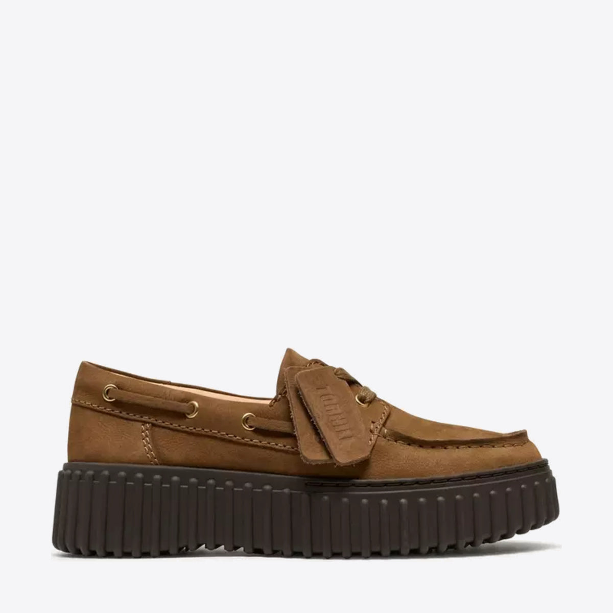 CLARKS Womens Torhill Boat Walnut Nubuck - Image 0
