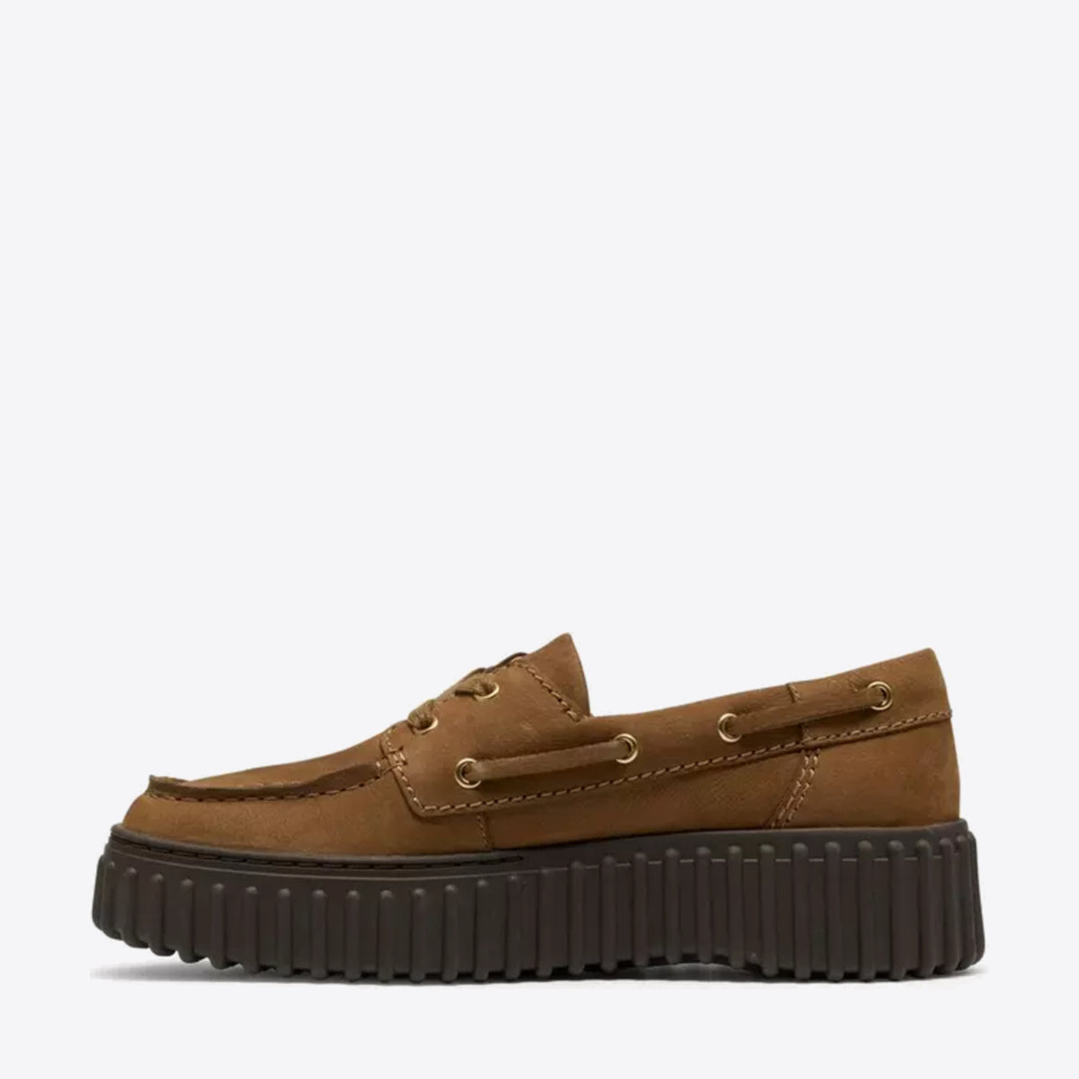 CLARKS Womens Torhill Boat Walnut Nubuck - Image 0