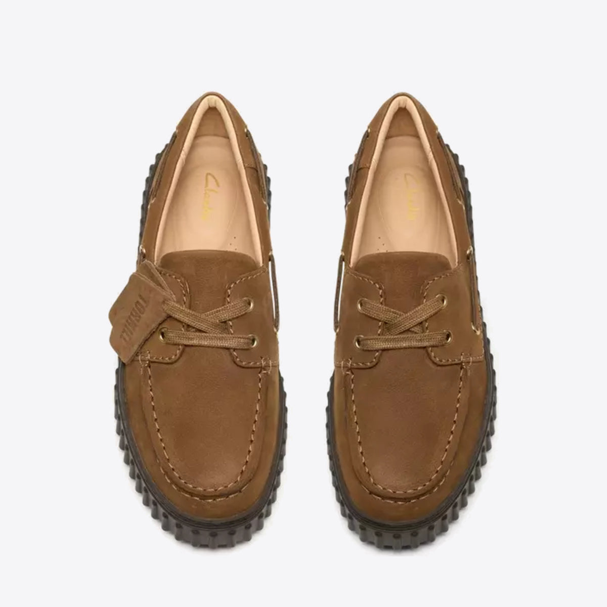 CLARKS Womens Torhill Boat Walnut Nubuck - Image 0