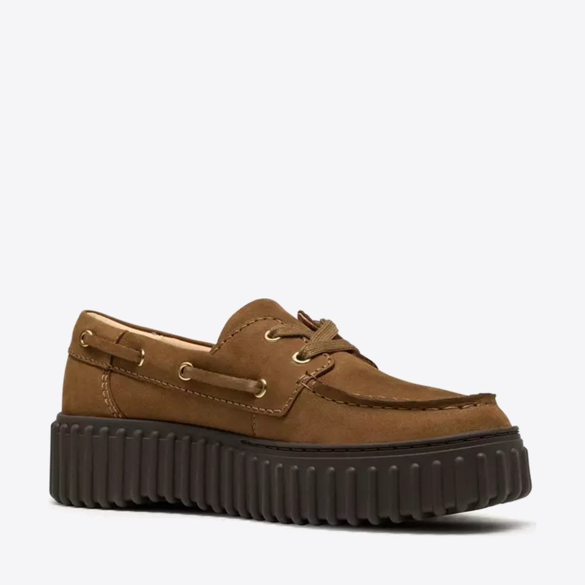 CLARKS Womens Torhill Boat Walnut Nubuck - Image 0