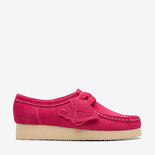 CLARKS Womens Wallabee 2604 Bright Pink Suede - Image 1