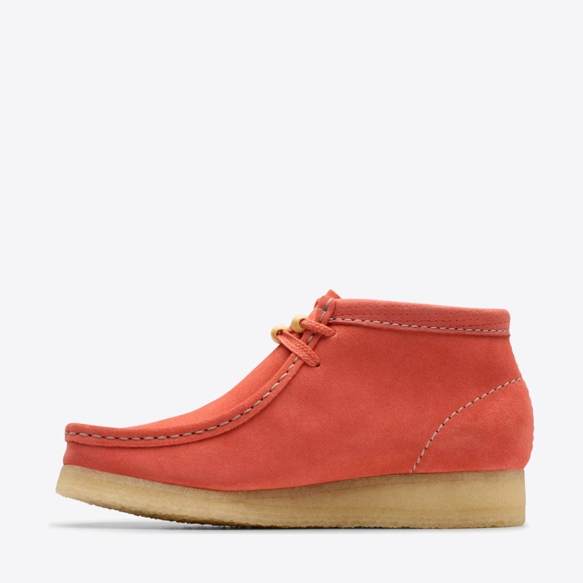 CLARKS Womens Wallabee Boot Suede Coral Suede - Image 2