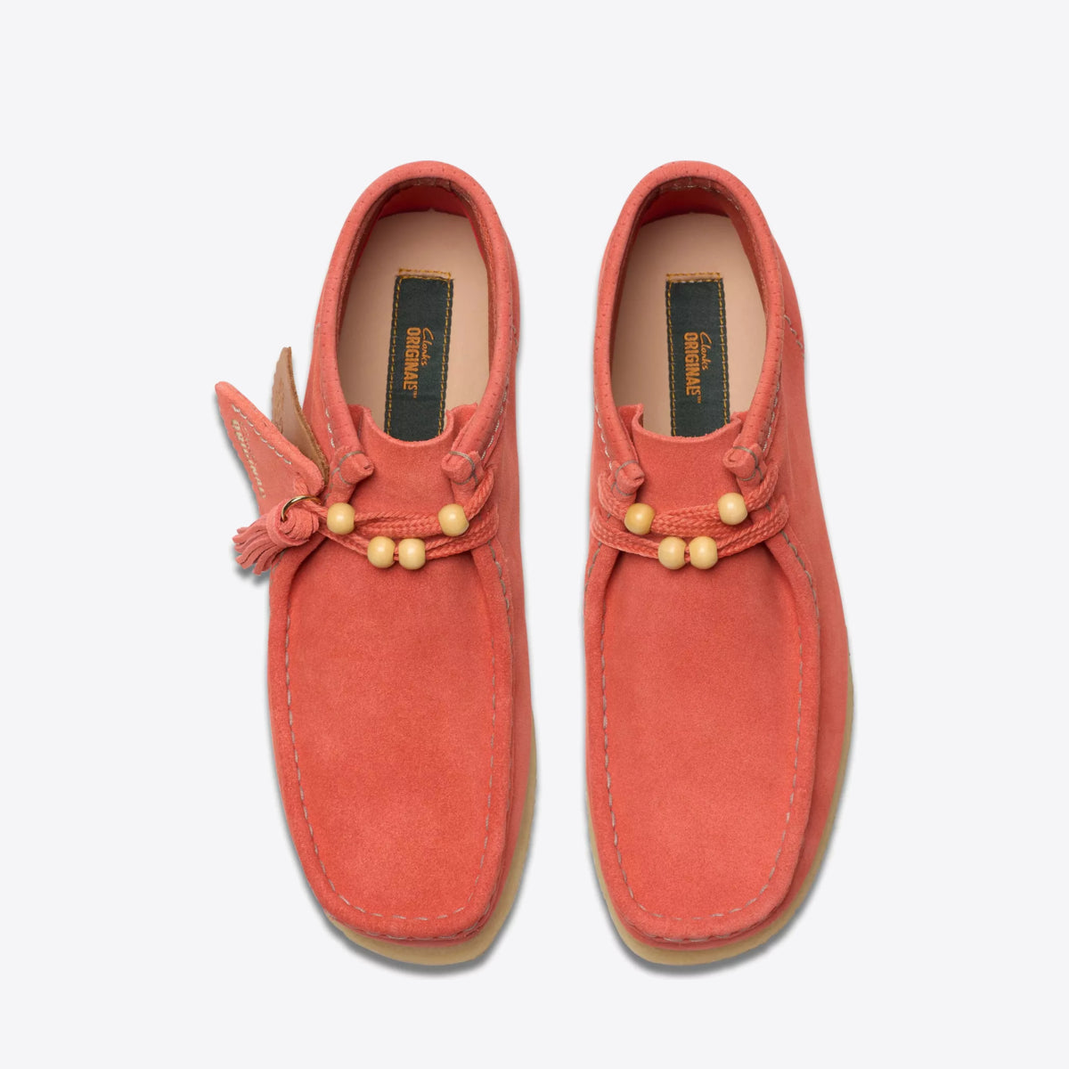 CLARKS Womens Wallabee Boot Suede Coral Suede - Image 6