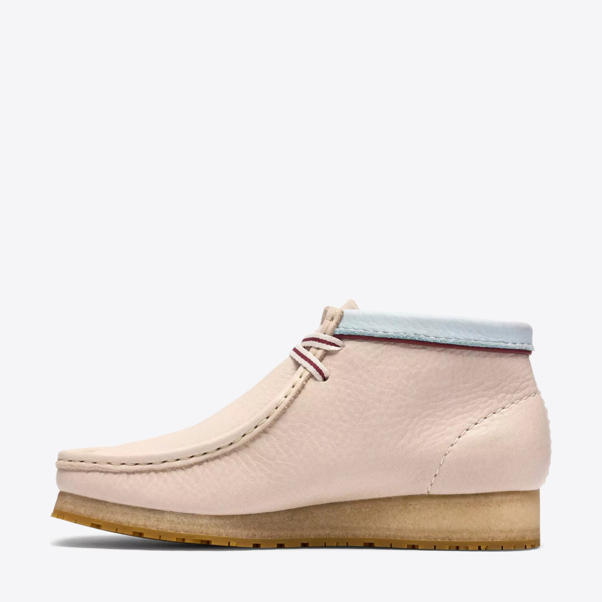 CLARKS Womens Wallabee Boot White Combination Leather - Image 0
