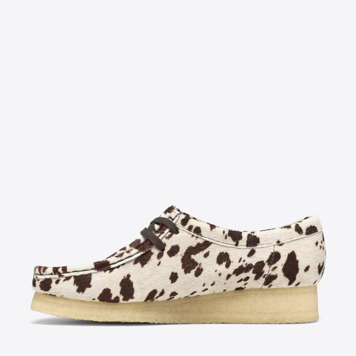 CLARKS Womens Wallabee Brown Cow Print - Image 0