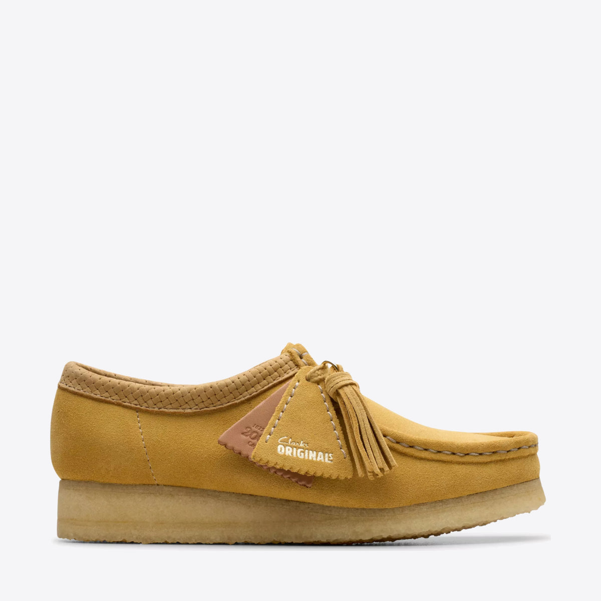 CLARKS Womens Wallabee Suede Golden Tan Suede - Image 1