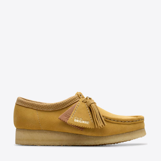 CLARKS Womens Wallabee Suede Golden Tan Suede - Image 1